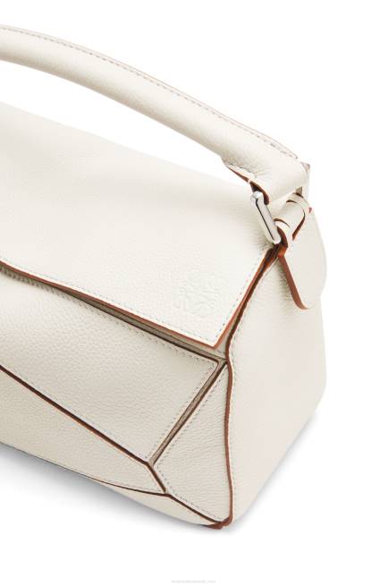 Soft White Small Puzzle bag in soft grained calfskin Loewe 84PR505 Women