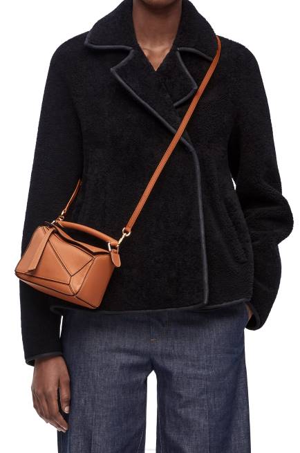 Tan Mini Puzzle bag in classic calfskin Loewe 84PR214 Women