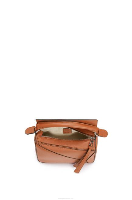 Tan Mini Puzzle bag in classic calfskin Loewe 84PR214 Women
