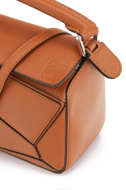 Tan Mini Puzzle bag in classic calfskin Loewe 84PR214 Women