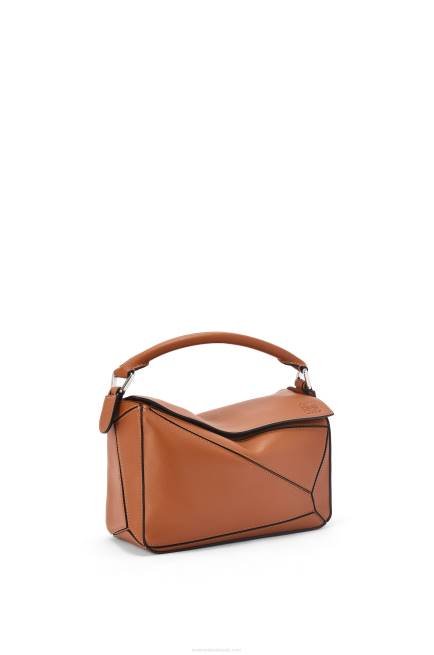 Tan Small Puzzle bag in classic calfskin Loewe 84PR364 Women