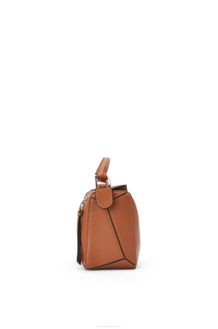 Tan Small Puzzle bag in classic calfskin Loewe 84PR364 Women