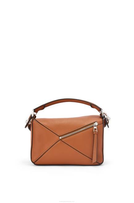 Tan Small Puzzle bag in classic calfskin Loewe 84PR364 Women