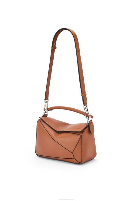 Tan Small Puzzle bag in classic calfskin Loewe 84PR364 Women