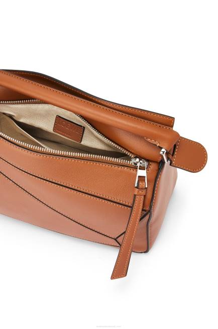 Tan Small Puzzle bag in classic calfskin Loewe 84PR364 Women