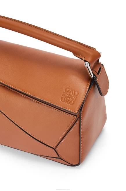 Tan Small Puzzle bag in classic calfskin Loewe 84PR364 Women