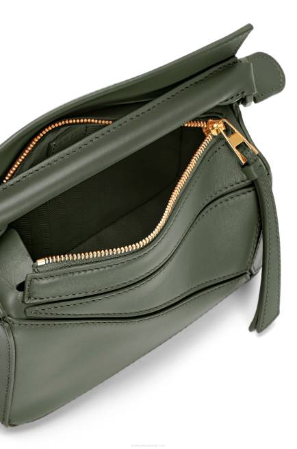 Vintage Khaki Mini Puzzle bag in satin calfskin Loewe 84PR270 Women