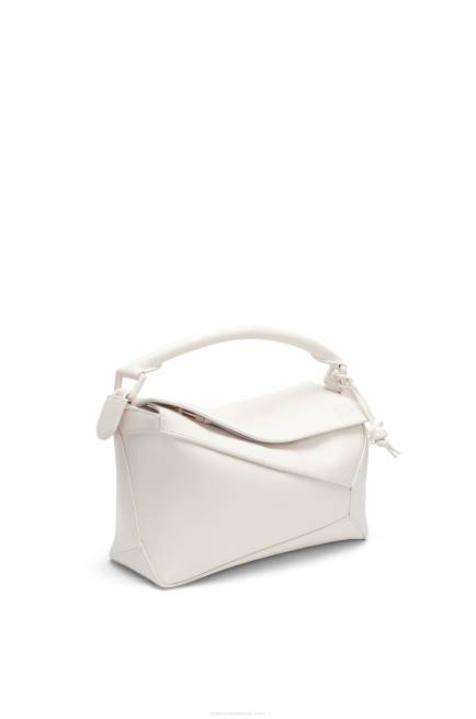 White Glaze Small Puzzle Edge bag in satin calfskin Loewe 84PR435 Women