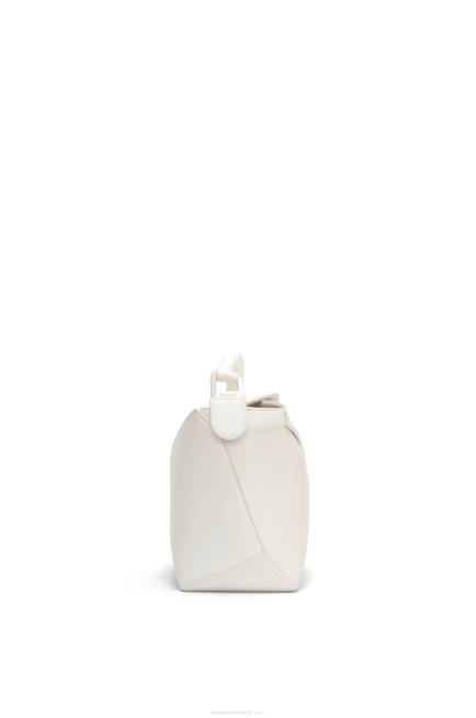 White Glaze Small Puzzle Edge bag in satin calfskin Loewe 84PR435 Women