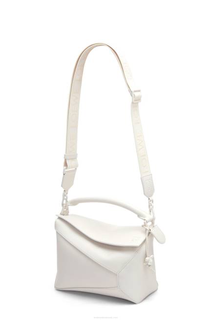 White Glaze Small Puzzle Edge bag in satin calfskin Loewe 84PR435 Women