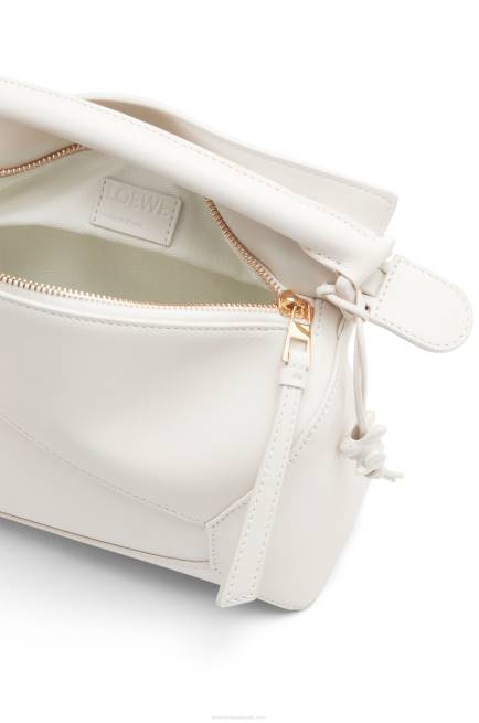 White Glaze Small Puzzle Edge bag in satin calfskin Loewe 84PR435 Women