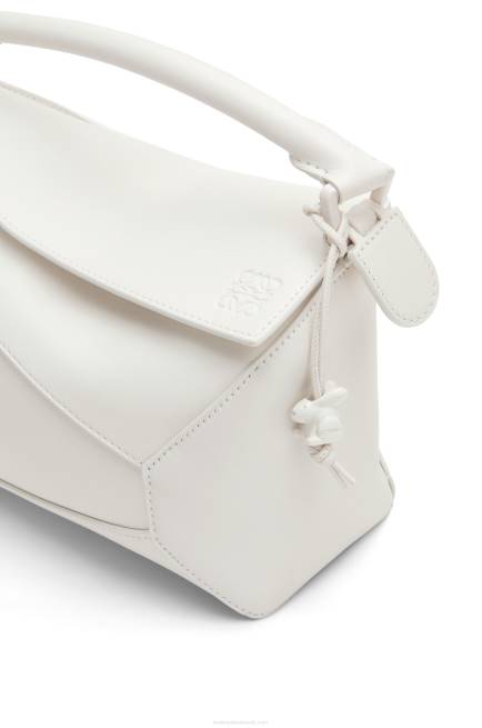 White Glaze Small Puzzle Edge bag in satin calfskin Loewe 84PR435 Women