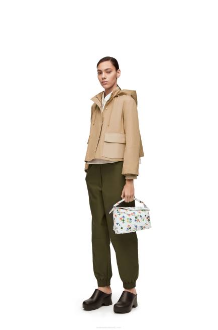 White/Multicolor Small Flower Puzzle Edge bag in satin calfskin Loewe 84PR394 Women