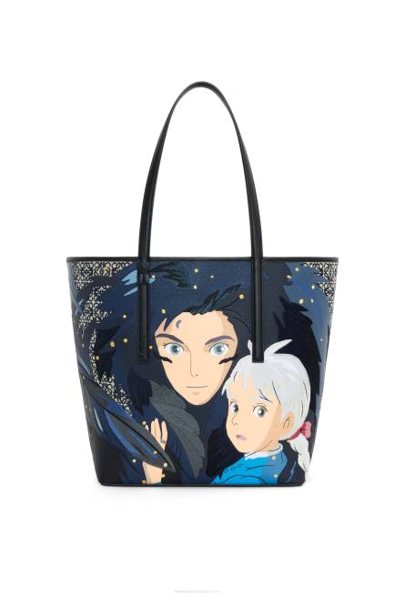Black Howl T Tote bag in Anagram jacquard and calfskin Loewe 84PR188 Women