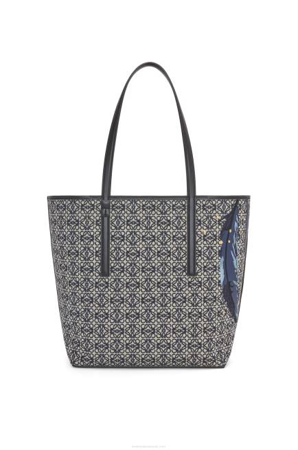 Black Howl T Tote bag in Anagram jacquard and calfskin Loewe 84PR188 Women