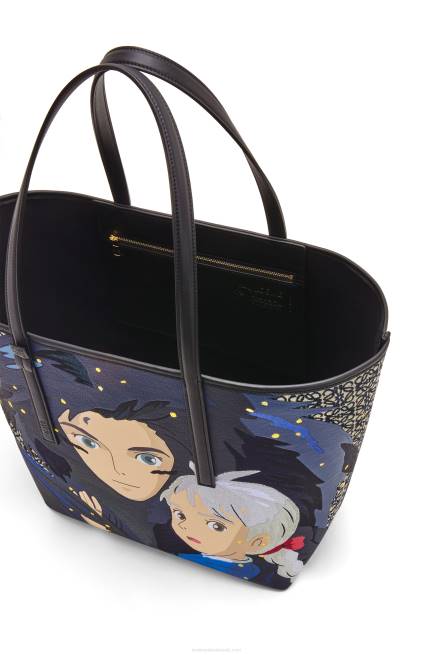 Black Howl T Tote bag in Anagram jacquard and calfskin Loewe 84PR188 Women