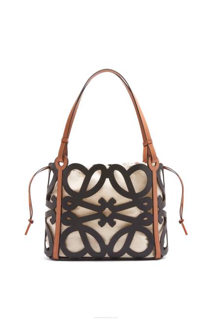 Black Small Anagram cut-out tote in calfskin Loewe 84PR126 Women