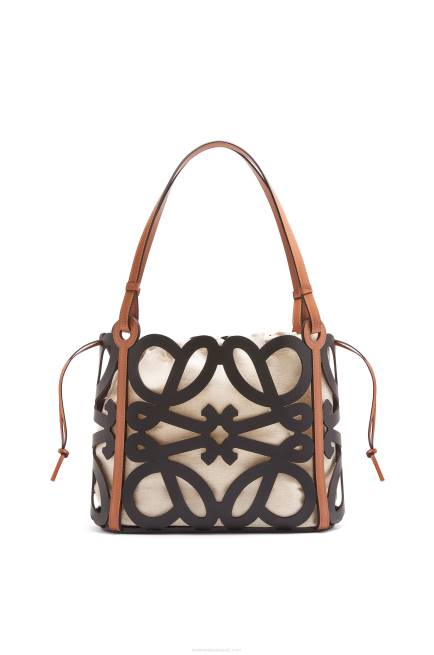 Black Small Anagram cut-out tote in calfskin Loewe 84PR126 Women