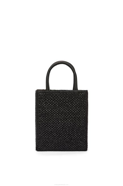 Black/White Standard A5 Tote bag in raffia Loewe 84PR72 Women