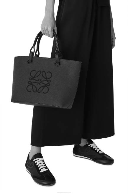 Ecru/Tan Small Anagram Tote bag in jacquard and calfskin Loewe 84PR121 Women