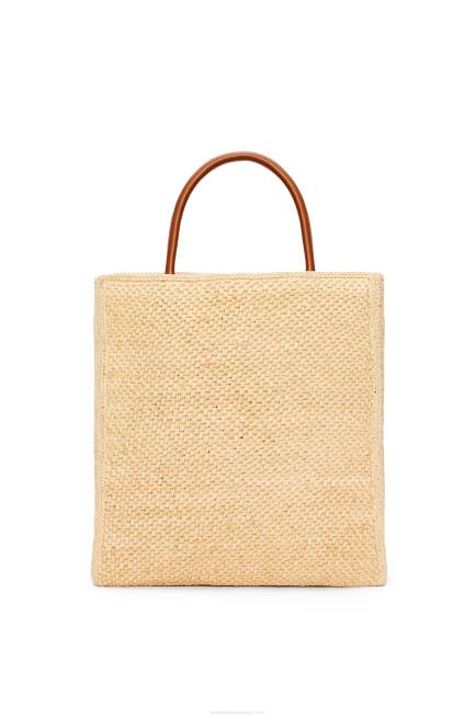 Natural/Black Standard A4 Tote bag in raffia Loewe 84PR75 Women