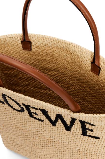 Natural/Black Standard A4 Tote bag in raffia Loewe 84PR75 Women