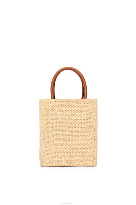 Natural/Black Standard A5 Tote bag in raffia Loewe 84PR74 Women
