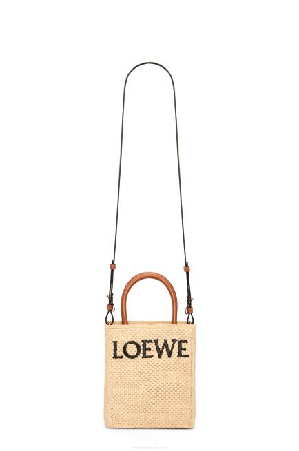 Natural/Black Standard A5 Tote bag in raffia Loewe 84PR74 Women