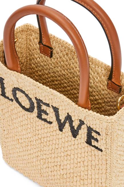 Natural/Black Standard A5 Tote bag in raffia Loewe 84PR74 Women