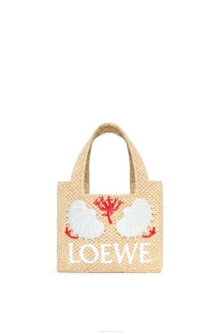 Natural Maruja Mallo mini Font Tote in raffia Loewe 84PR112 Women