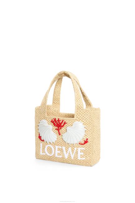 Natural Maruja Mallo mini Font Tote in raffia Loewe 84PR112 Women