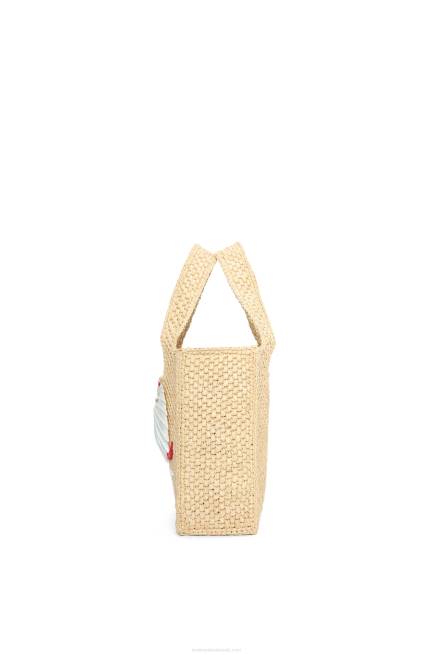 Natural Maruja Mallo mini Font Tote in raffia Loewe 84PR112 Women