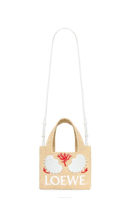 Natural Maruja Mallo mini Font Tote in raffia Loewe 84PR112 Women
