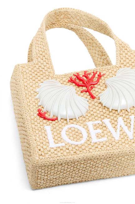 Natural Maruja Mallo mini Font Tote in raffia Loewe 84PR112 Women