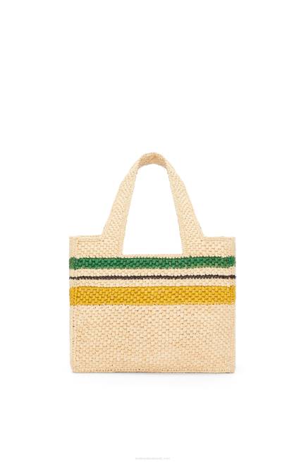 Natural/Multicolor Small Font Tote in raffia Loewe 84PR111 Women
