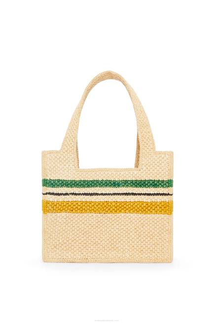Natural/Multicolor Striped Font Tote in raffia Loewe 84PR14 Women