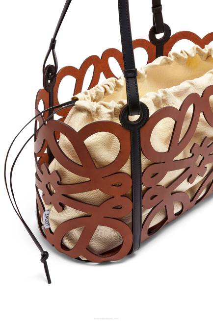 Tan Anagram cut-out tote in calfskin Loewe 84PR127 Women