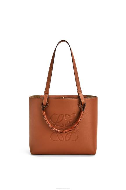 Tan Small Anagram Tote bag in classic calfskin Loewe 84PR124 Women