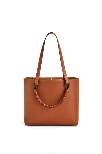 Tan Small Anagram Tote bag in classic calfskin Loewe 84PR124 Women