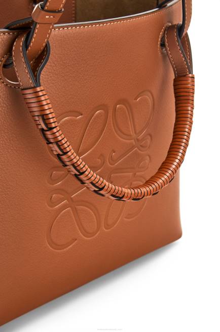 Tan Small Anagram Tote bag in classic calfskin Loewe 84PR124 Women