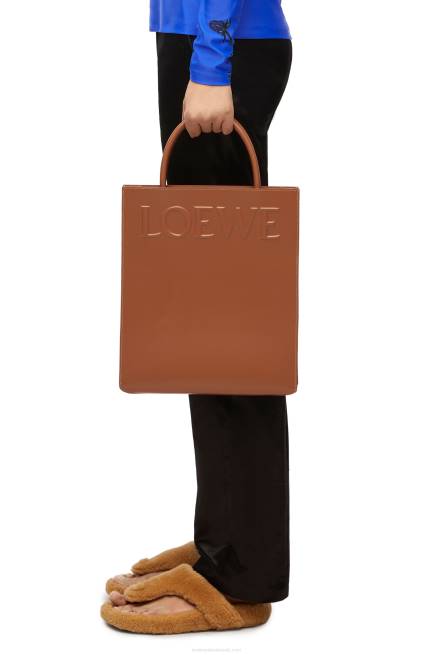 Tan Standard A4 Tote in sleek calfskin Loewe 84PR115 Women