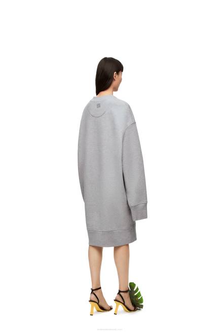 Ash Elongated sweatshirt dress in cotton fleece Loewe 84PR1084 Women
