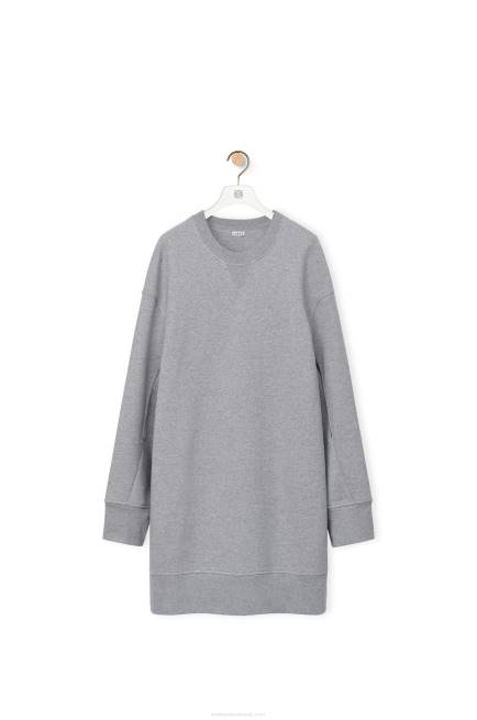 Ash Elongated sweatshirt dress in cotton fleece Loewe 84PR1084 Women