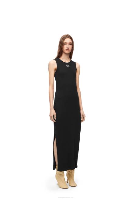 Black Anagram tank dress in cotton Loewe 84PR1091 Women