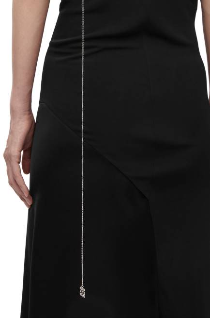 Black Asymmetric dress in satin and crepe Loewe 84PR1098 Women
