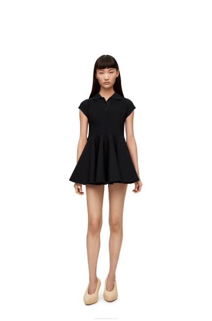 Black Mini dress in viscose blend knit Loewe 84PR1079 Women