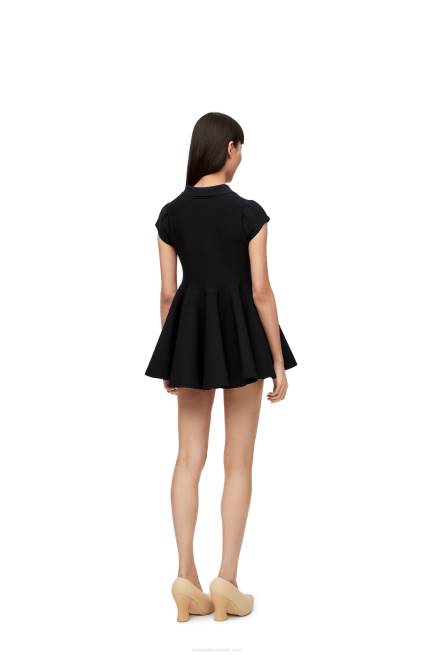Black Mini dress in viscose blend knit Loewe 84PR1079 Women