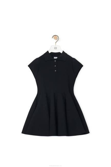 Black Mini dress in viscose blend knit Loewe 84PR1079 Women