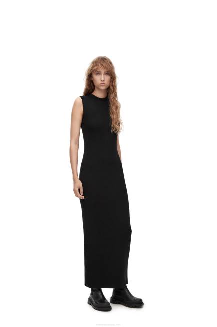Black/Navy Tube knit dress in wool Loewe 84PR985 Women