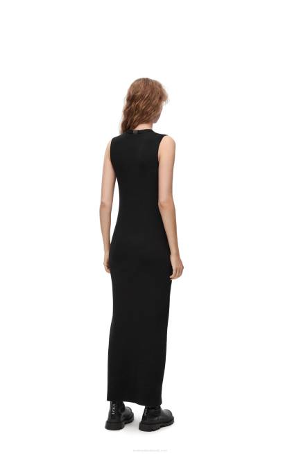 Black/Navy Tube knit dress in wool Loewe 84PR985 Women